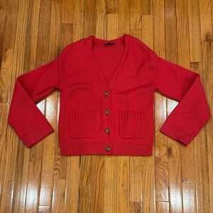 Red Cardigan Sweater